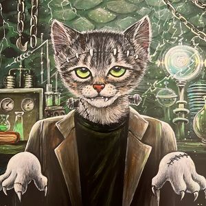 Catenstein monster art print 8x10